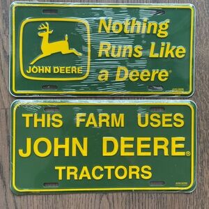 Vintage John Deer License Plate - Set of 2 MINT
